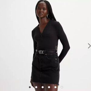 NWT Levi's Women's Dreamy Henley Shirt Black Size M